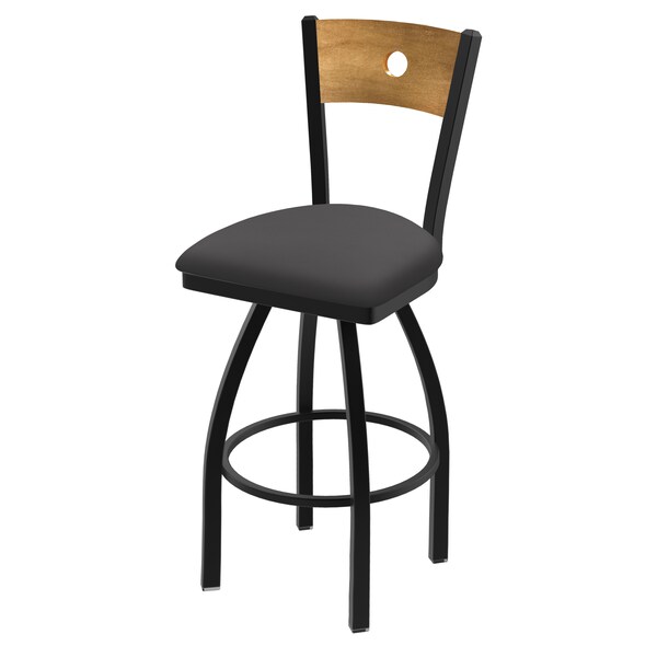 25" Swivel Counter Stool, Black Wrinkle, Med Back, Canter Storm Seat